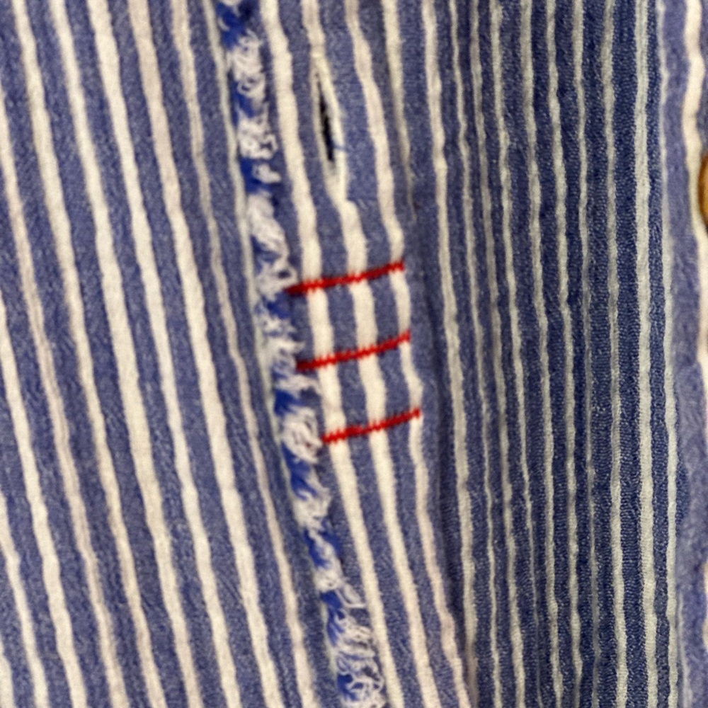 Free People Blue Stripe Button Down Size XS - Picture 5 of 8